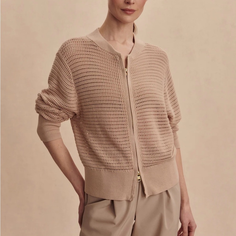 Varley Lai Lightweight Knit Jacket in moonlight color - Picture 3 of 8